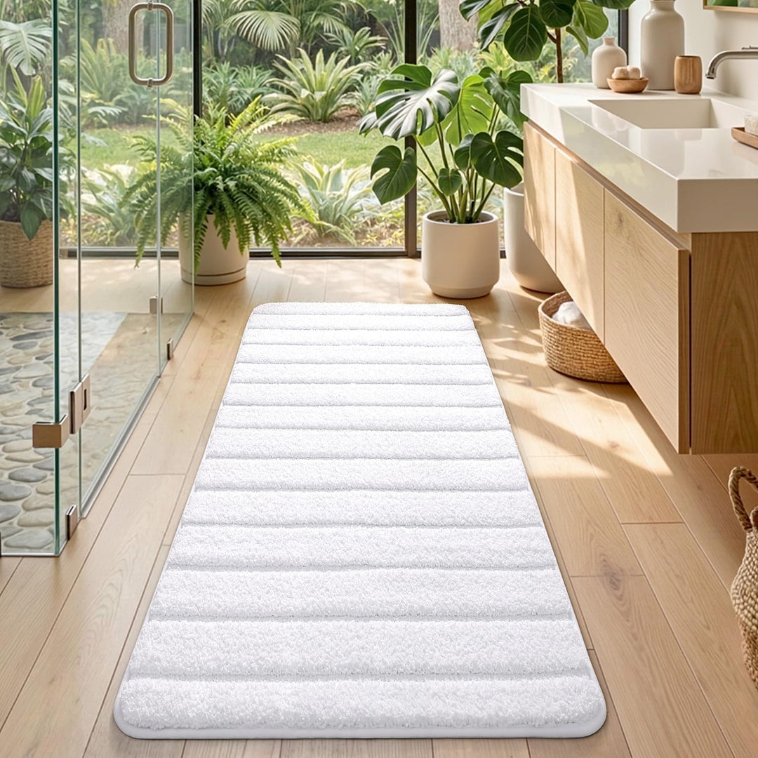 DEXI Badematte rutschfest 60 x 150 cm, Weich Badezimmerteppich Saugfähige Badteppich Waschbar Badvor