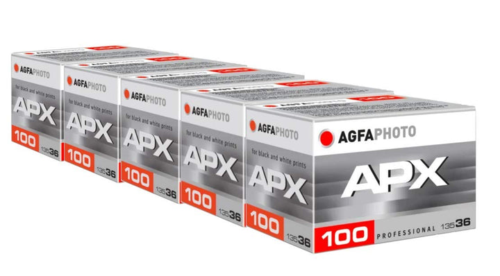 AgfaPhoto APX 100 135-36 Negativfim S/W im 5er Pack, AG6A1360-5 5 Stück 100 ASA Single, 5 Stück 100
