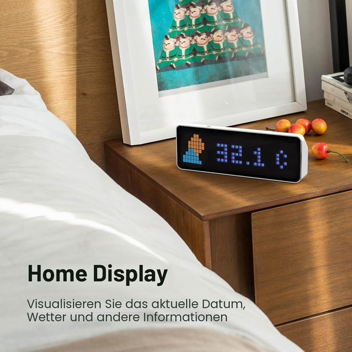 ULANZI TC001 Smart Pixel Clock, Social Media Counter, Digitaler Wecker mit Wetter, AWTRIX Simulator,