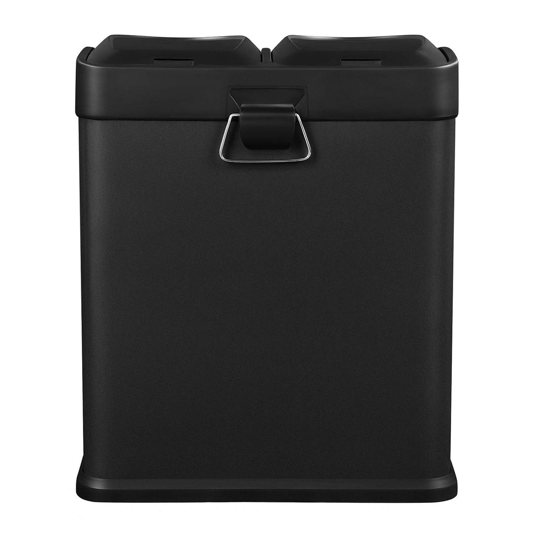 Songmics Mülleimer 30 Liter, Mülltrennung, 2 x 15 Liter, Abfalleimer, Treteimer mit Inneneimern, far
