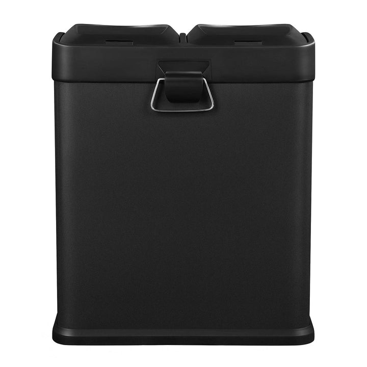 Songmics Mülleimer 30 Liter, Mülltrennung, 2 x 15 Liter, Abfalleimer, Treteimer mit Inneneimern, far