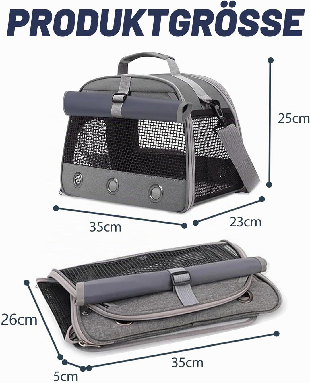 Transportbox Katze, Elegante Transporttasche für Haustiere, Transportbox Kaninchen, Hamster transpor