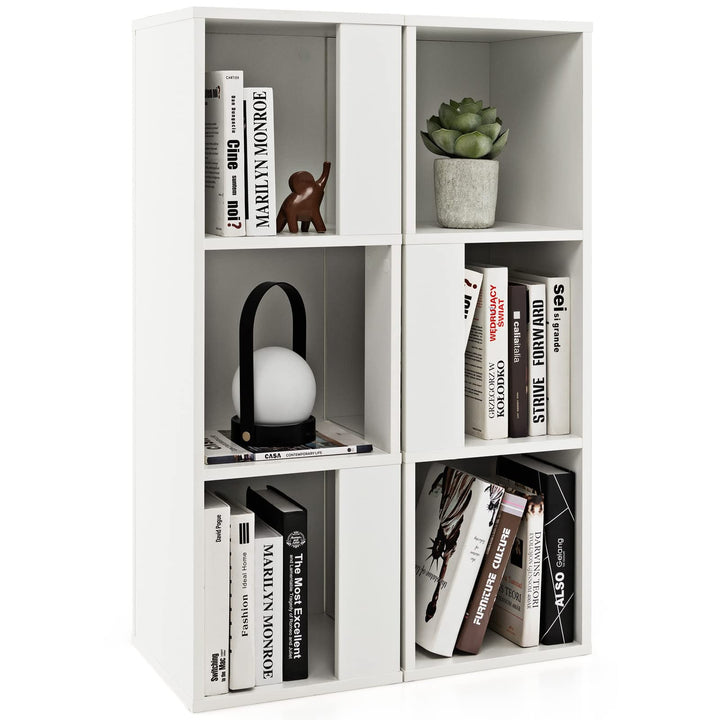 COSTWAY 2er Set Bücherregal aus Holz, Standregal mit 3 Ebenen, Büroregal, Aufbewahrungsregal, Aktenr