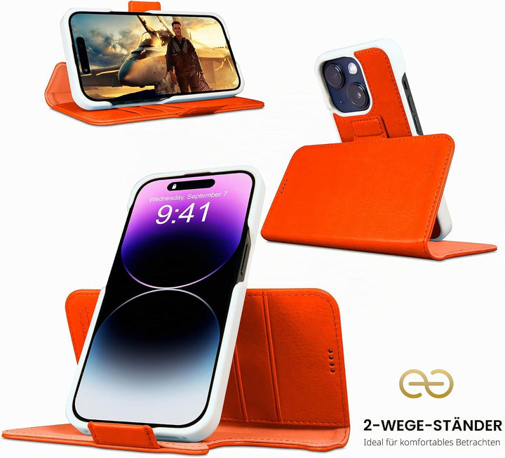 Dreem Fibonacci iPhone 14 Brieftaschen-Etui / 2-in-1 stossfestes Etui und abnehmbares Folio aus vega
