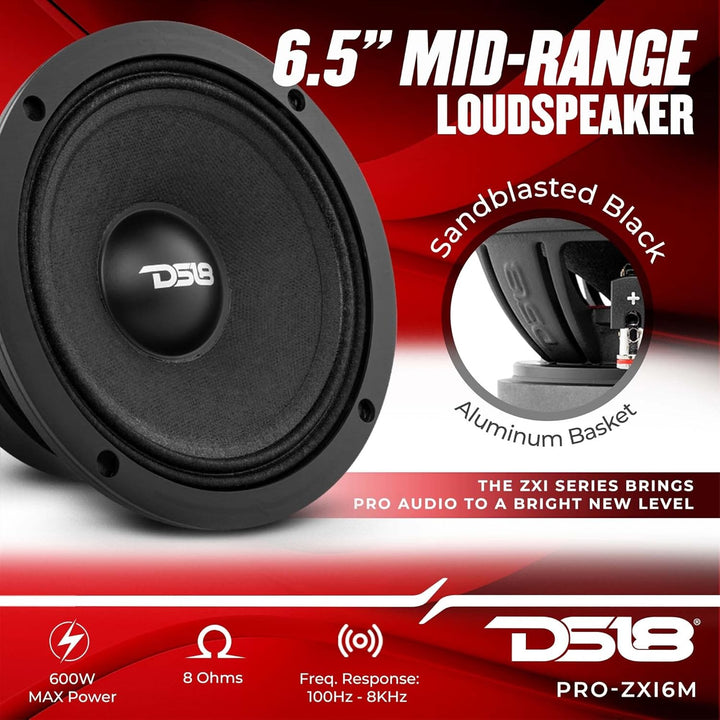 DS18 1 PRO-ZXi6M Mitteltöner 16,5 cm 165 mm 6,5", 300 Watt rms 600 Watt max, Impedanz 8 Ohm, Empfind