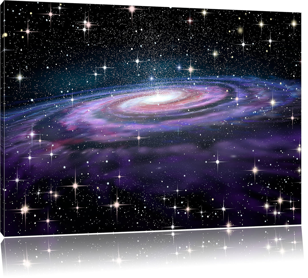Spiralgalaxie im Weltall, Format: 100x70 auf Leinwand, XXL riesige Bilder fertig gerahmt mit Keilrah