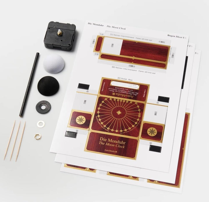 Astromedia Die Monduhr - Mondphasenanzeige - Klassisch - Schwarz - ca. 12 x 7,5 x 14,5 cm (B/T/H) -