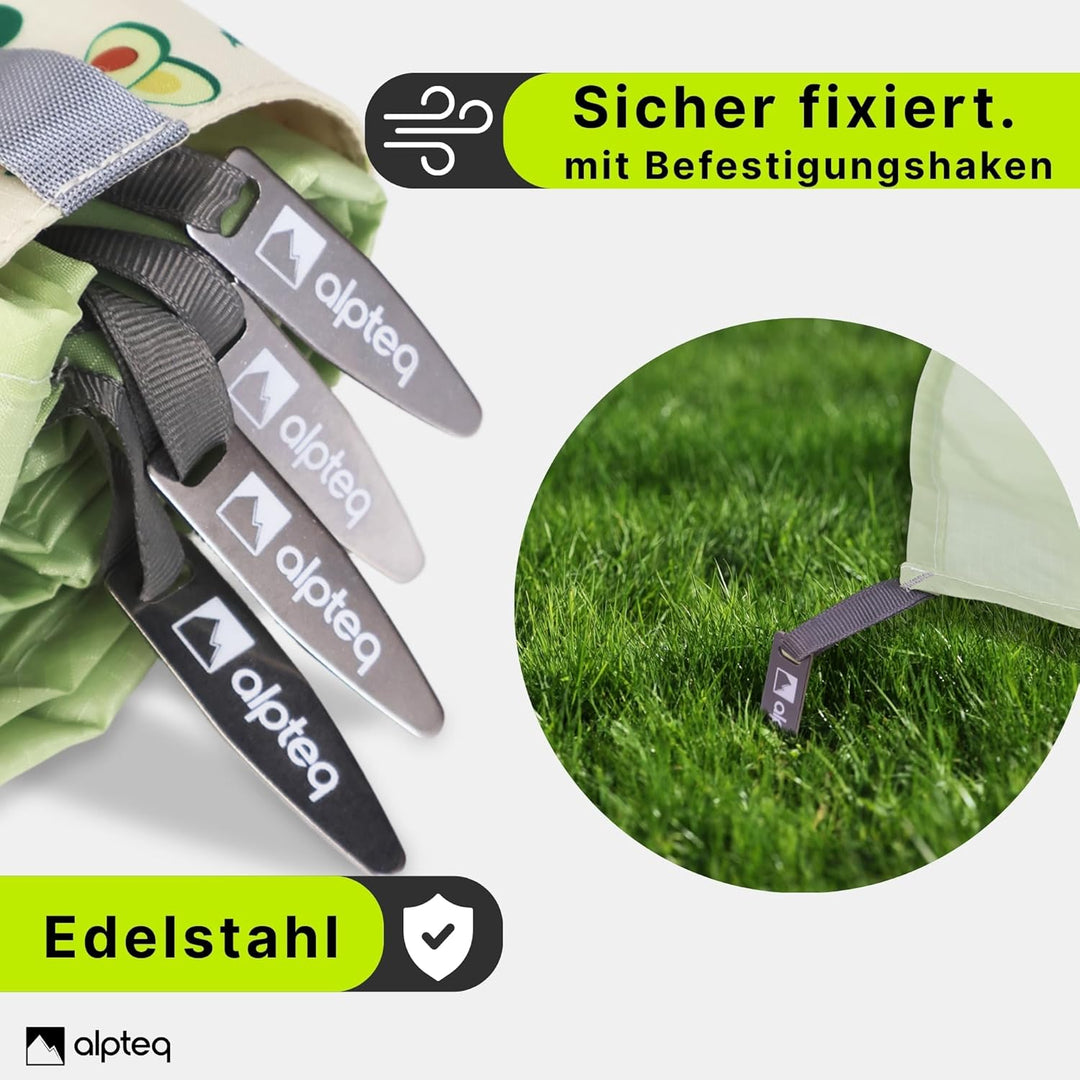 Picknickdecke 100 x 150 cm – Wasserdicht, Ultraleicht & Kompakt | Outdoor Decke in Grün für Picknick