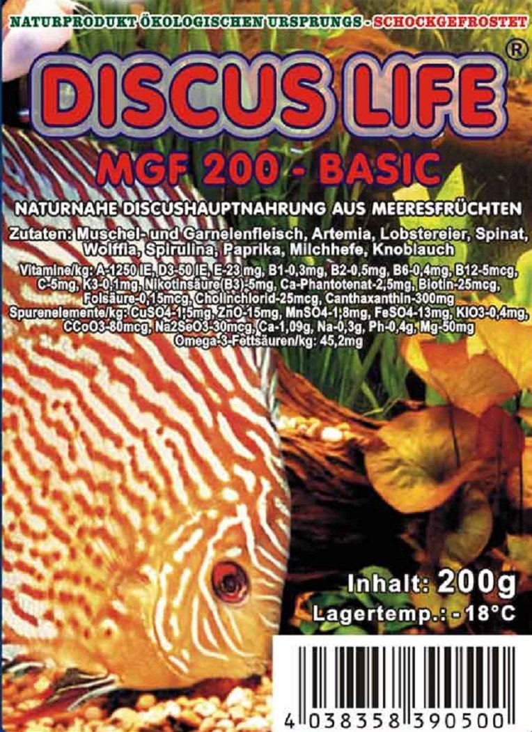 Fischfutter Frostfutter Discus Life MFG200 basic für Diskus 5x200g = 1kg = 1Pack