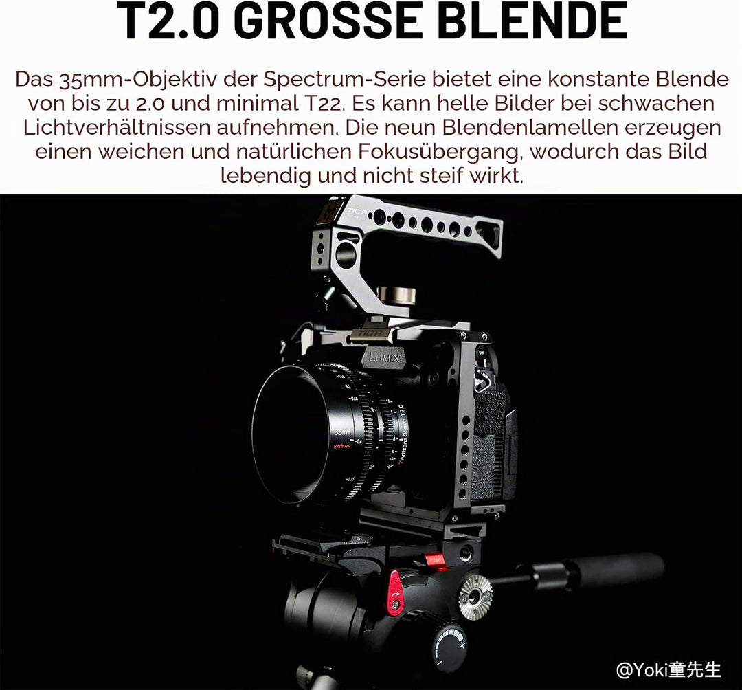 7artisans 35 mm T2.0 grosse Blende, Vollrahmen-Cine-Objektiv, kompatibel mit Nikon Z-Mount, manuelle