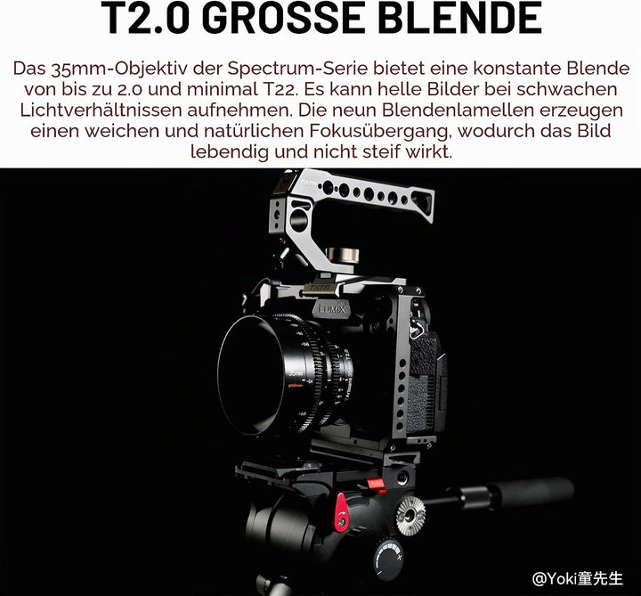 7artisans 35 mm T2.0 grosse Blende, Vollrahmen-Cine-Objektiv, kompatibel mit Nikon Z-Mount, manuelle