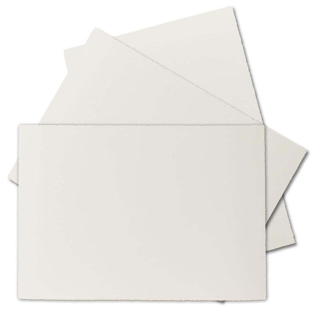75 Stück DIN A6 Vintage Karten, Bütten-Papier, 105 x 148 mm, Natur-Weiss halbmatt - ohne Falz - Vell