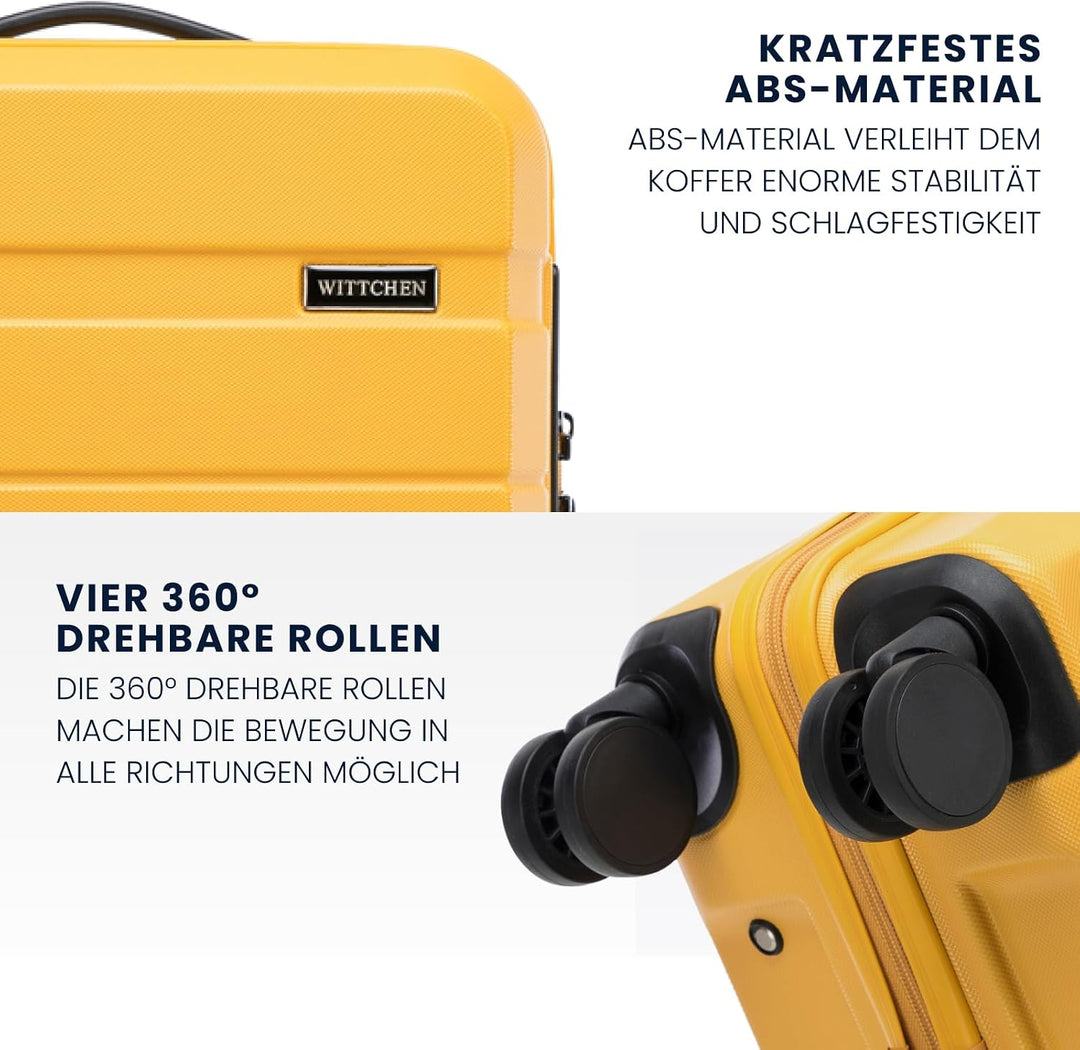WITTCHEN COMODO Line Koffer Handgepäck Gepäck-Set aus ABS Teleskopgriff TSA Schloss 4 Doppelräder Ge