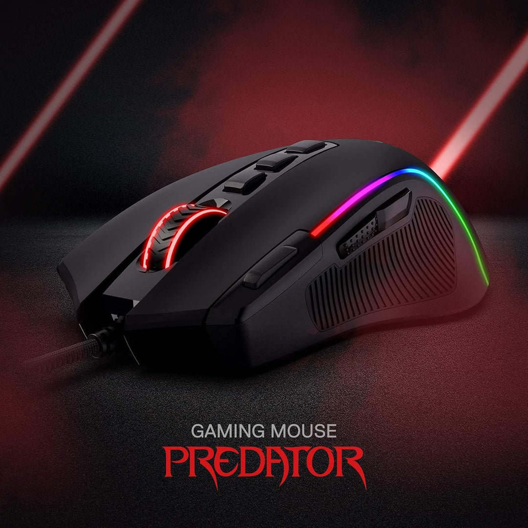 Redragon M612 Predator RGB Gaming Maus, 8000 DPI kabelgebundene optische Gamer-Maus mit 11 programmi