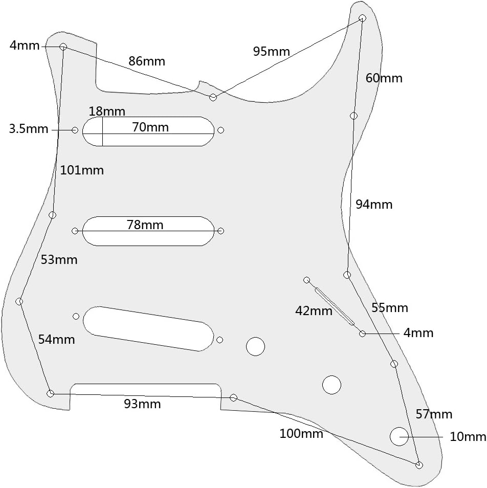 Alnicov SSS 11 Loch Strat Metall Gitarre Pickguard Aluminium Scrach Plate für USA/Mexican Standard S