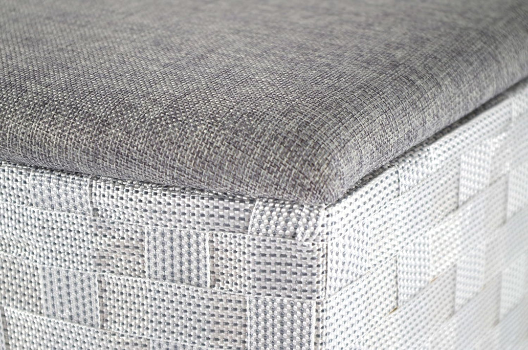 Kobolo Wäschebehälter aus Nylon | weiss/grau | 45x33x53 cm | robuster Wäschesammler | Wäschebox für