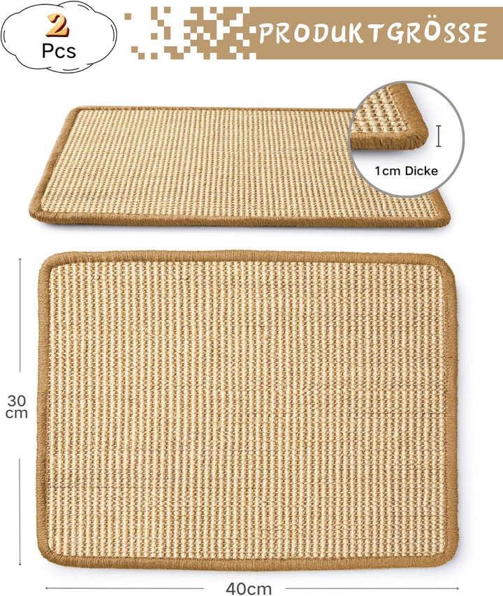 JanYoo 2 Stück Kratzmatte für Kaninchen 40x30cm, wiederverwendbar, Käfigeinlagen Meerschweinchen, Un
