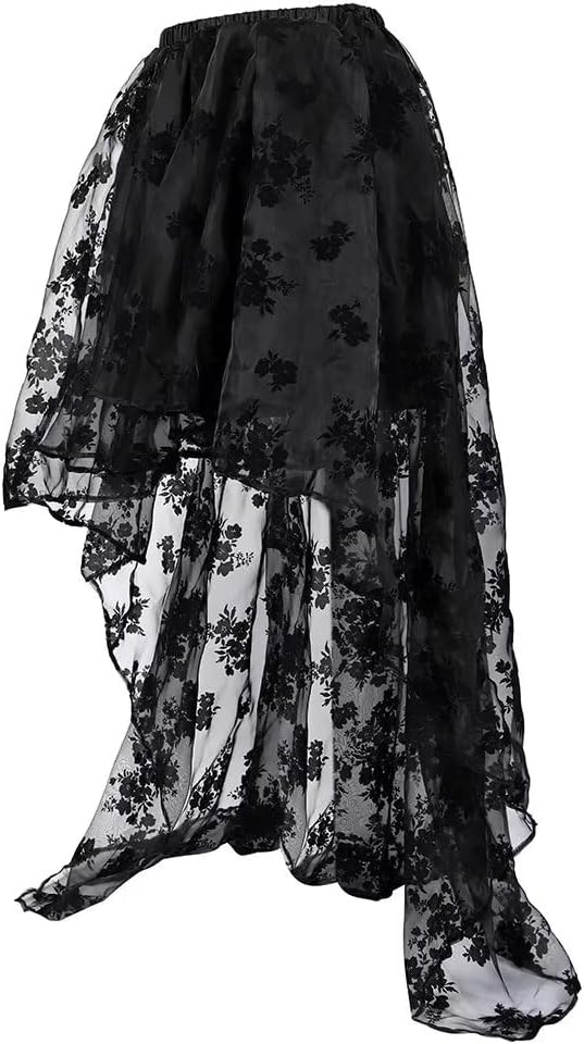 Korsett Damen Korsagenkleid Korsage Gothic Taille Lang Rock Hauch Bluse Kleid Elegant Frauen, Bluebl