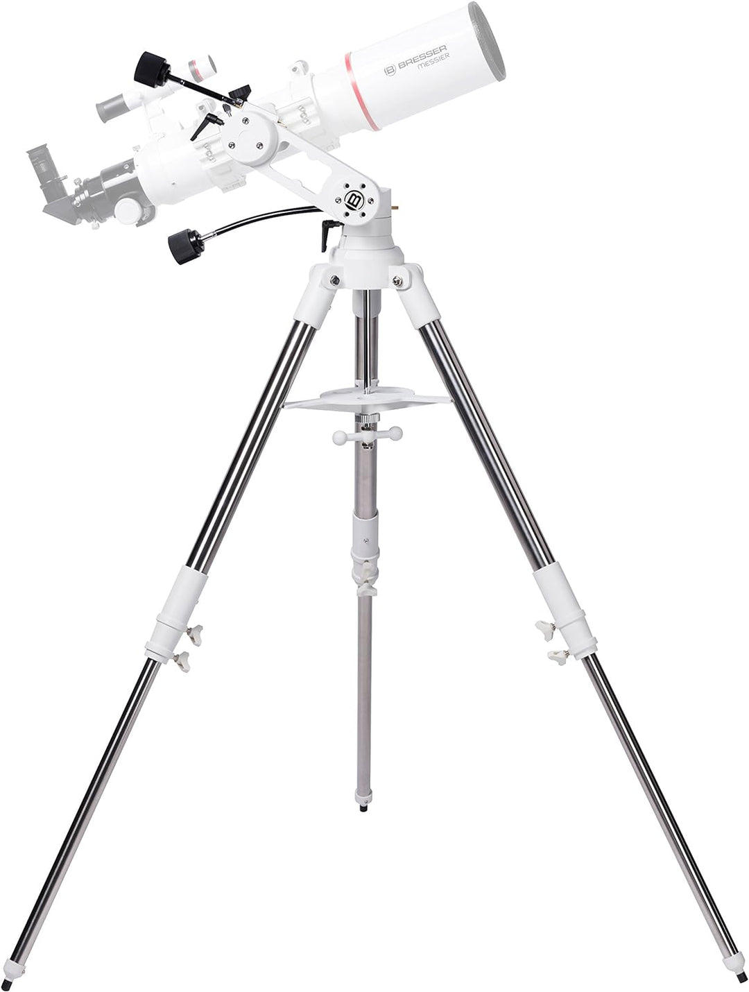 Bresser Azimutale Teleskop Montierung Twilight I mit 3-Bein-Stativ aus Edelstahl, flexiblen Antriebs
