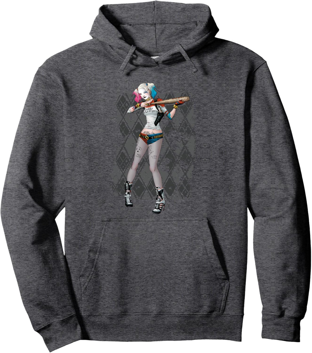 Suicide Squad Harley Quinn Argyle Pullover Hoodie