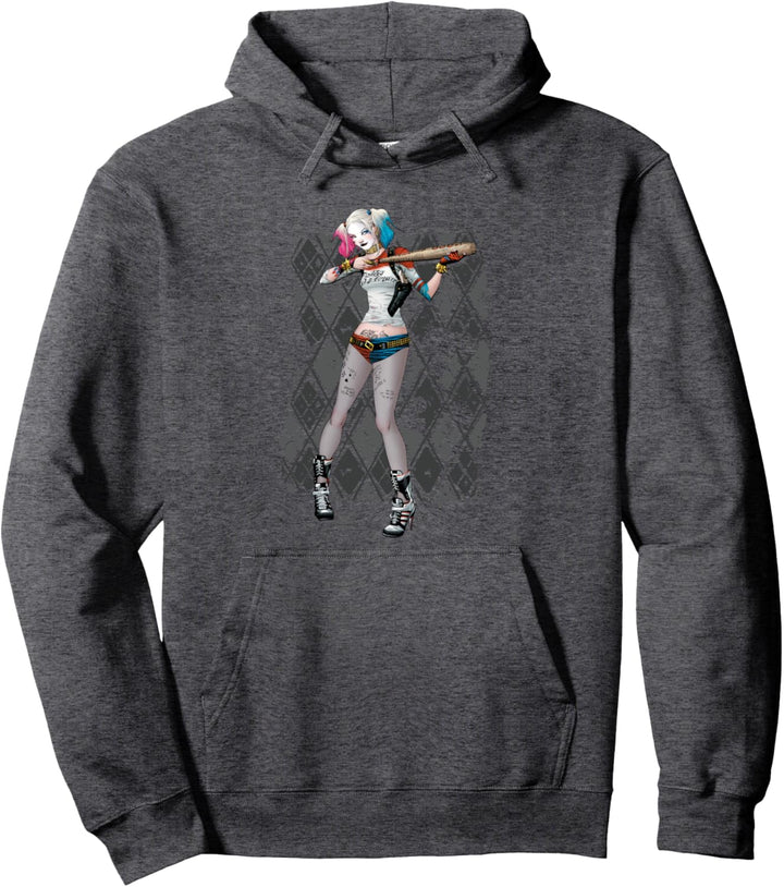 Suicide Squad Harley Quinn Argyle Pullover Hoodie