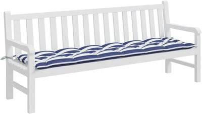 vidaXL Gartenbank-Auflage Blau&Weiss Gestreift 200x50x7 cm Stoff 200 x 50 x 7 cm Blau und Weiss, 200