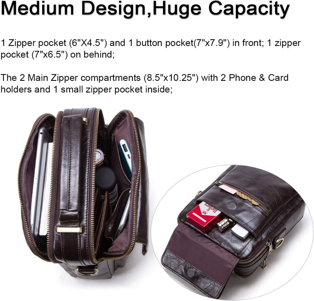 Contacts Männer Kleine Leder Messenger Bag, Echtes Leder Crossbody Tasche Schulter iPad Tasche Reise