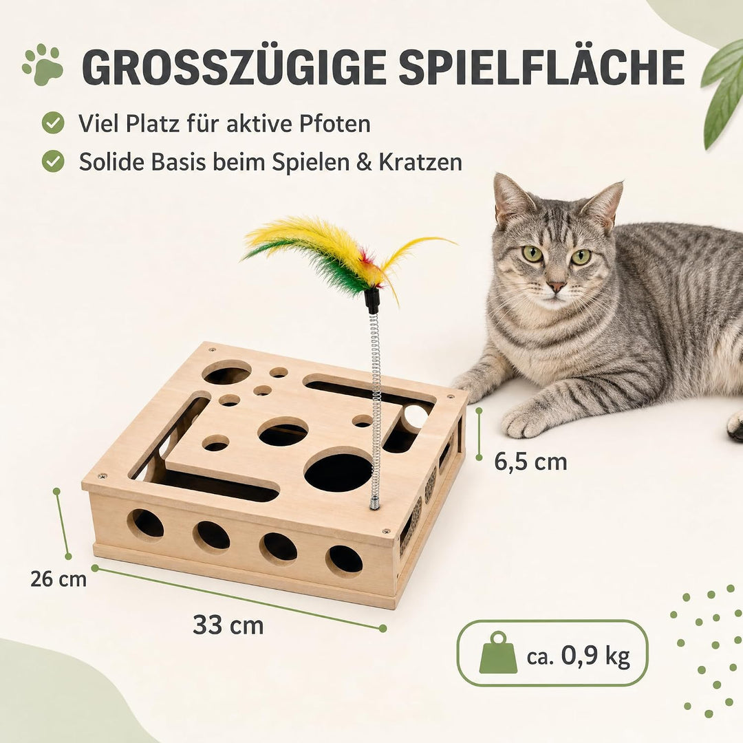 Katzenspielzeug Interaktiv mit Kratzfläche Beschäftigungsspielzeug
