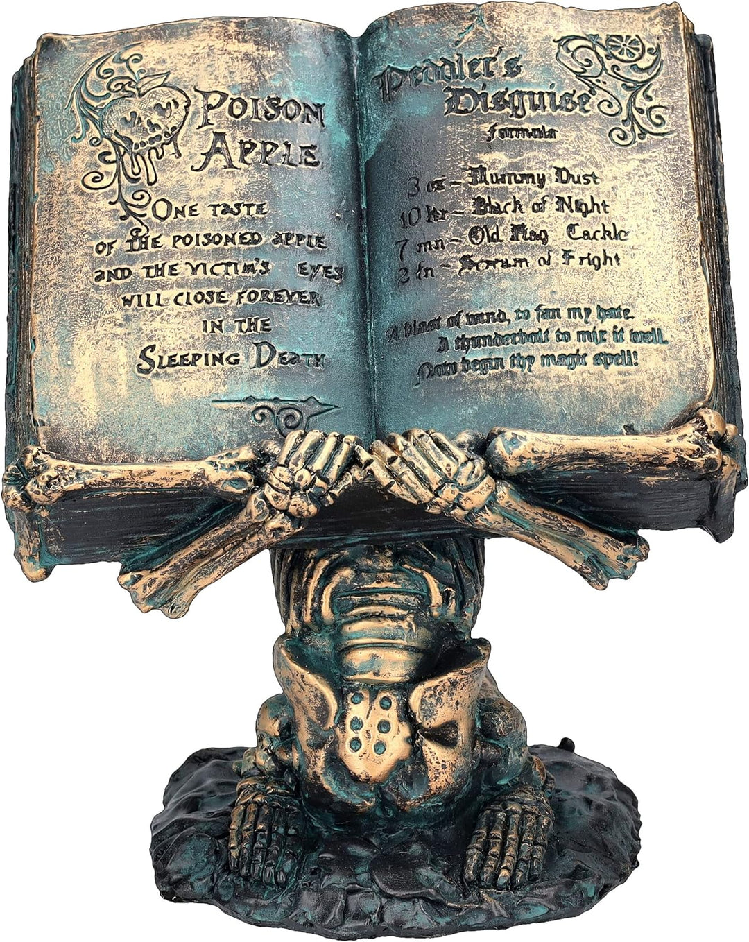 Pacific Giftware Skelettfigur hält Zauberbuch - Gothic Statue Fantasy Deko Totenkopf