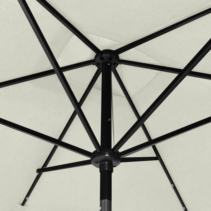 vidaXL Sonnenschirm mit LEDs Stahl-Mast Gartenschirm Marktschirm Strandschirm Schirm Sonnenschutz Ku