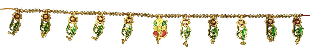 Purpledip Bandhanwar Toran Soffitte, Metall, Wandbehang, Ganesha Phool Mala (12202C) Mehrfarbig: Gan