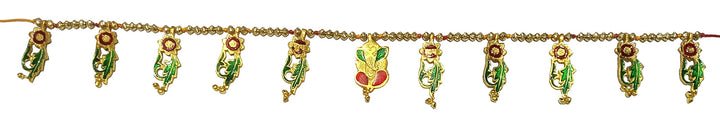 Purpledip Bandhanwar Toran Soffitte, Metall, Wandbehang, Ganesha Phool Mala (12202C) Mehrfarbig: Gan