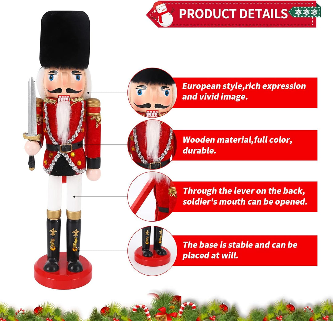 Jodsen Weihnachten Nussknacker Dekorationen,Weihnachten Holzsoldat Nussknacker Figuren,Xmas grosse h