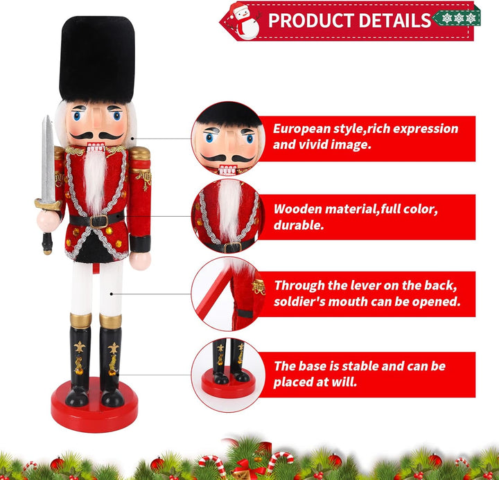 Jodsen Weihnachten Nussknacker Dekorationen,Weihnachten Holzsoldat Nussknacker Figuren,Xmas grosse h