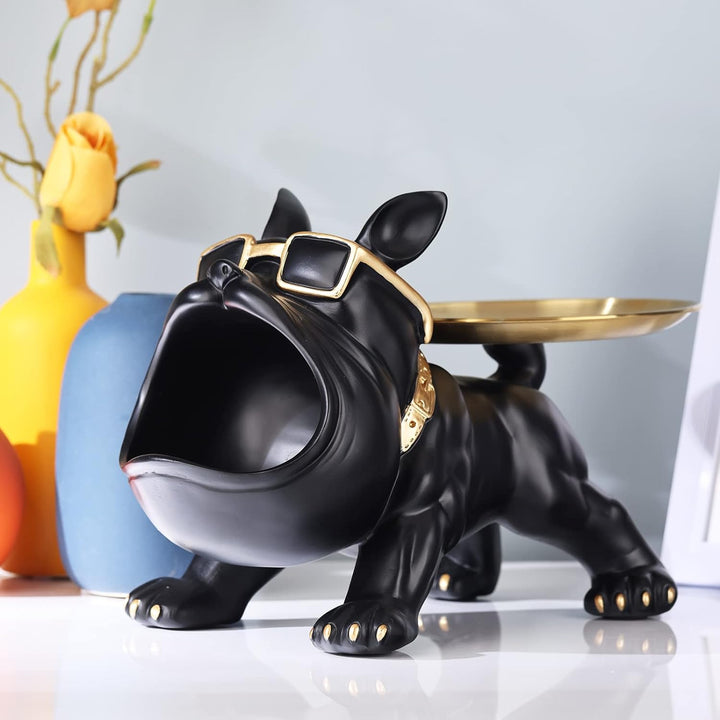 Französische Bulldogge,Moderne Dekoration aus Kunstharz,Bulldoggen-Tablett,Schlüsselhalter,Süssigkei