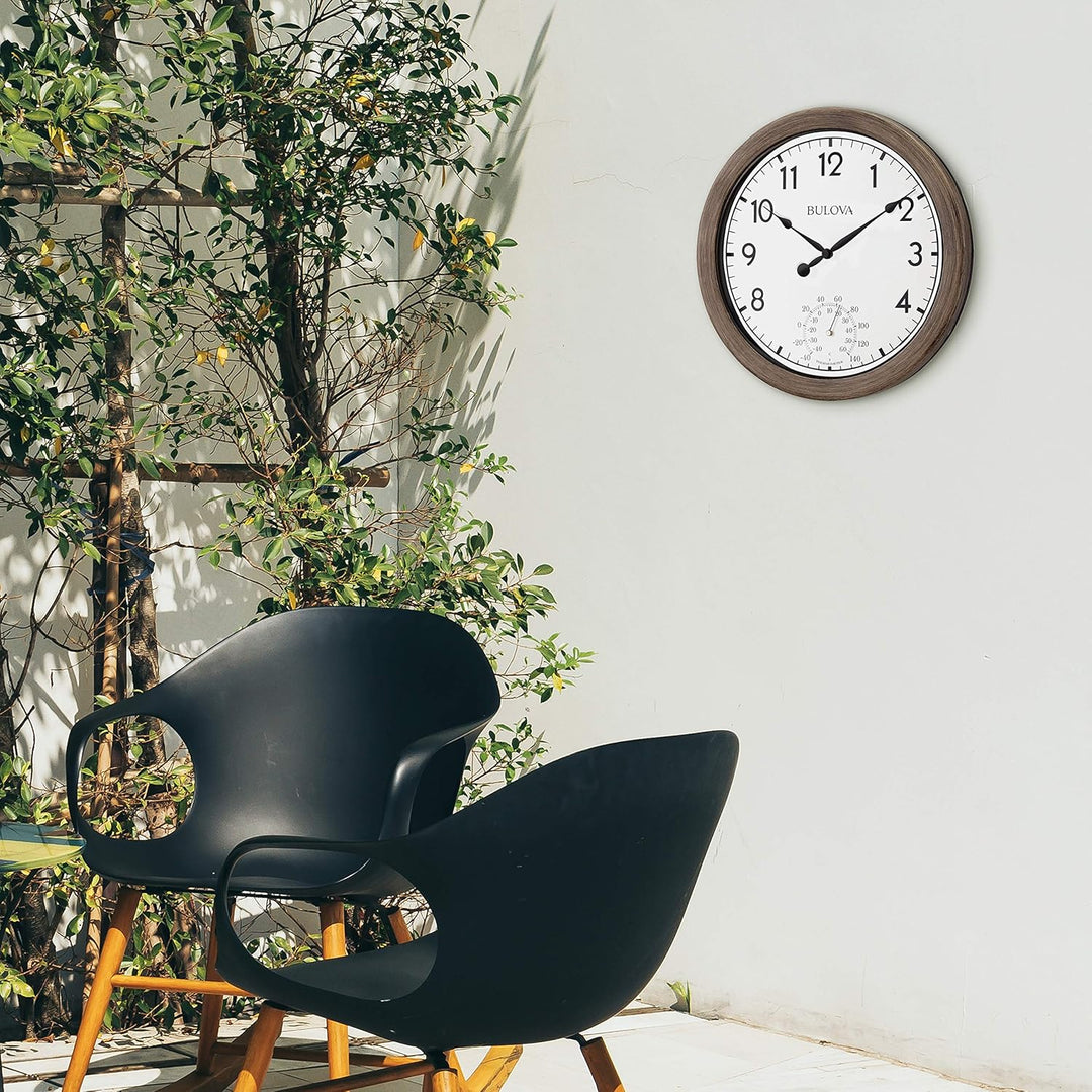 Bulova Patio Time Wanduhr, Rattan-Finish