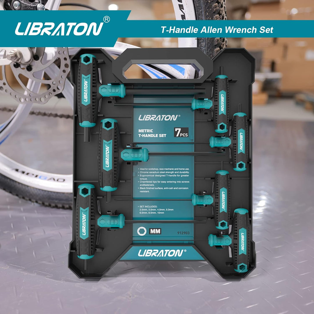 LIBRATON T-Griff schlüssel-Satz, Metrisch T Griff Schraubendreher Set 7tlg, 2.5-10mm,Innensechskant