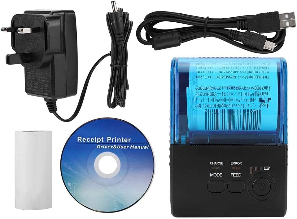 Thermodrucker Bondrucker 58mm, Bluetooth 4.0 Wireless Quittungsdrucker ESC/P0S/STAR Befehlen Drucker