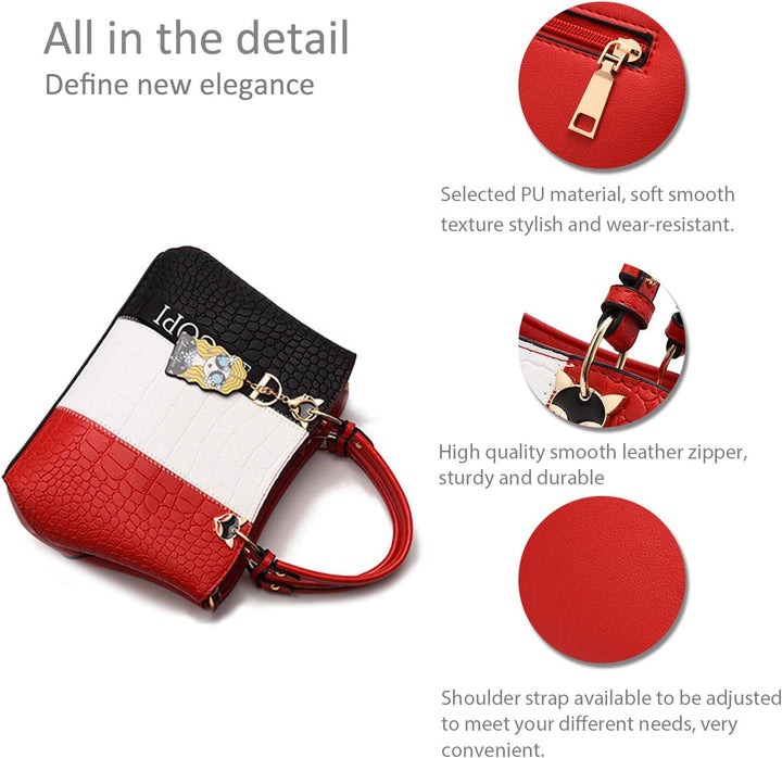 NICOLE &amp; DORIS Damen Handtasche Umhängetasche Henkeltasche Kuriertasche Elegant Damen Handtaschen mi