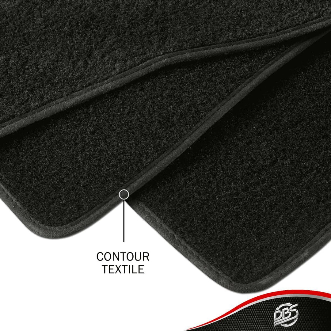 DBS Autofussmatte - nach Mass - 4-teilig - Anti Rutsch - schwarzer Nadelfilz 900g/m² - Velours Ferti