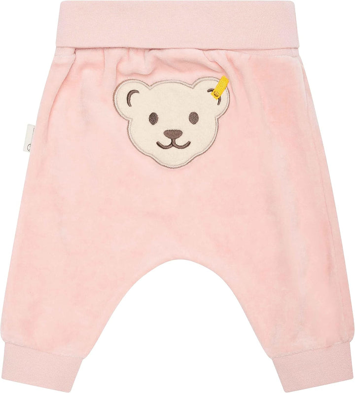 Steiff Unisex Baby Lässige Hose Basic Jogginghose mit Beinbündchen 50 Silver Pink, 50 Silver Pink