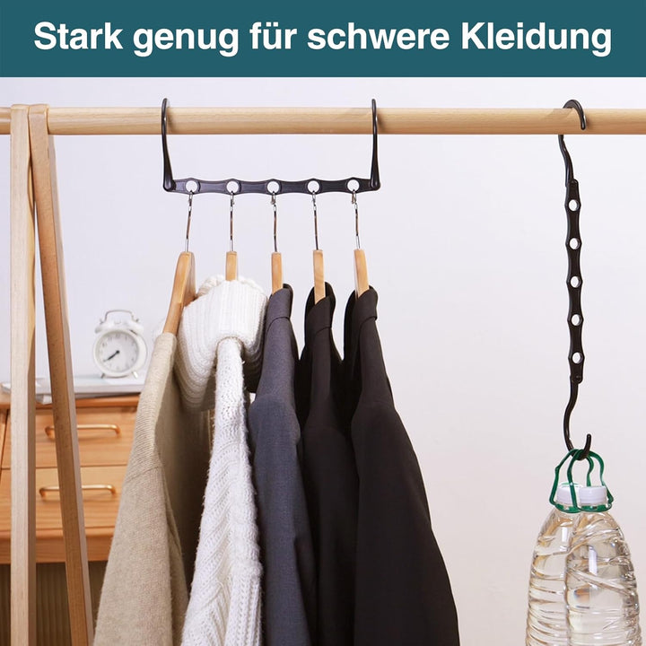 Eupako 20 Stück kleiderbügel platzsparend, Schwarz Magischer kleiderschrank Organizer, Kleidung Idea