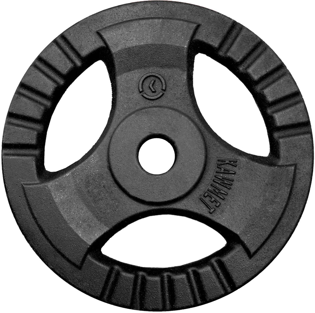 Hantelscheiben Gusseisen Platte Rad KAWMET Tri-Grip Design Hantel Gewichte 30,5mm - 1,25kg 2,5kg 5kg