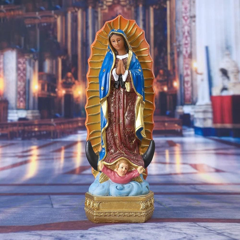 Harzstatue Unserer Lieben Frau von Guadalupe, 20,3 cm Maria Statue Katholisch, Unsere Liebe Frau von