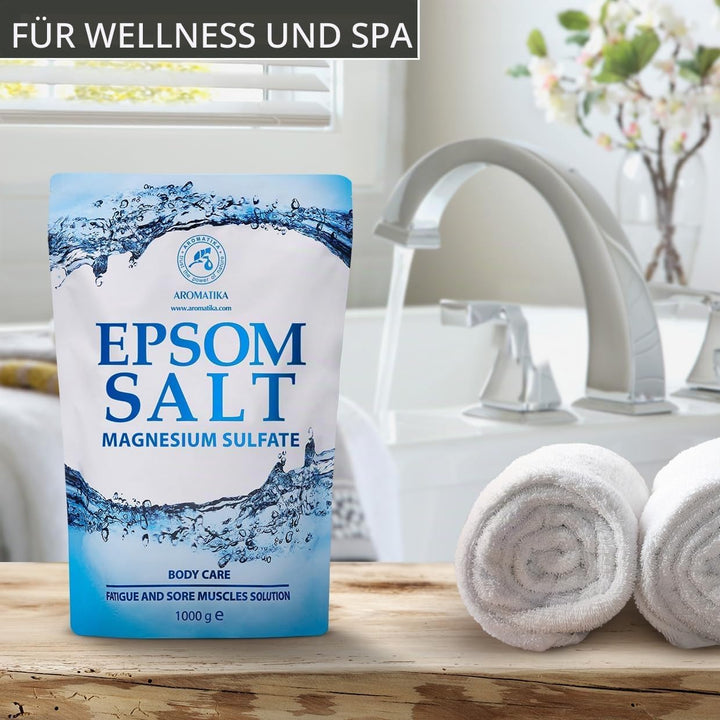 Epsom Salz 5kg - Bittersalz - Magnesiumsulfat - Badesalz für Magnesiumbäder - 100% Natürliches Bitte
