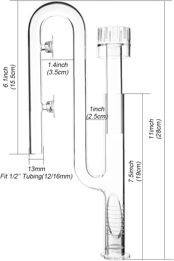 FZONE Aquatic Glass Lily Pipe Set mit Lily Skimmer Zufluss und Lily Abfluss für 12/16-mm(1/2''ID.) A