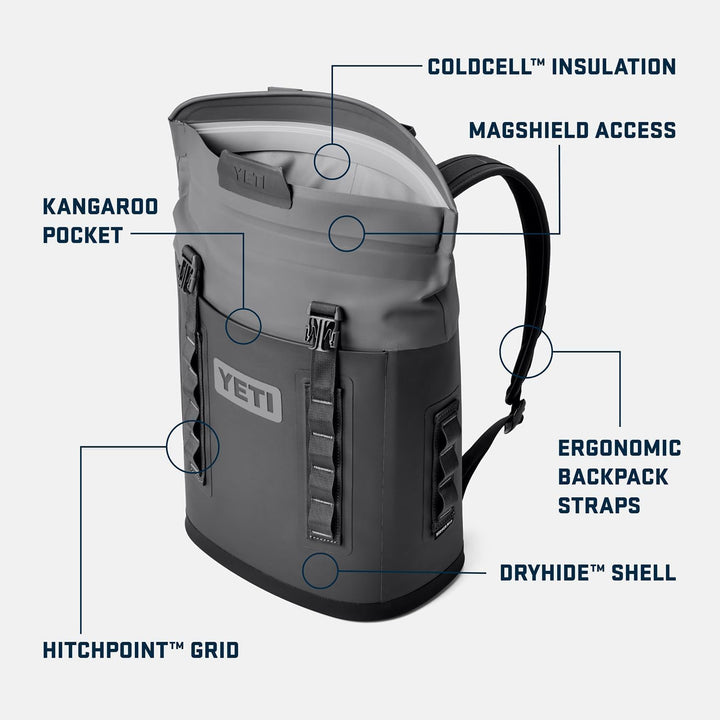 YETI Hopper Kühltaschen Rucksack, M12 Schwarz, Schwarz