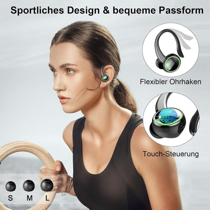 Bluetooth Kopfhörer, 2026 Kopfhörer Kabellos Bluetooth 5.4 Sport tiefer Bass, 56 std Spielzeit In Ea