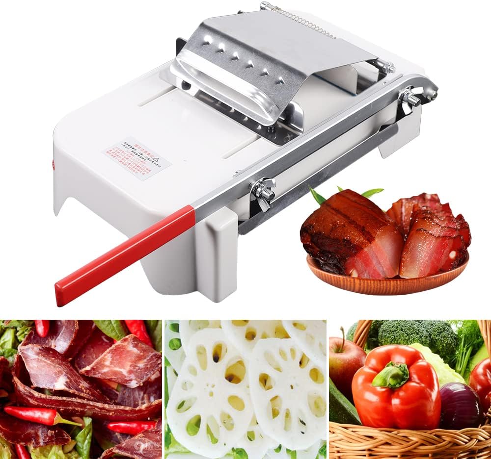 Fleischschneider, Manuelle Fleischschneidemaschine für zu Hause, Rostfreier Meat Slicer mit 20cm Kli