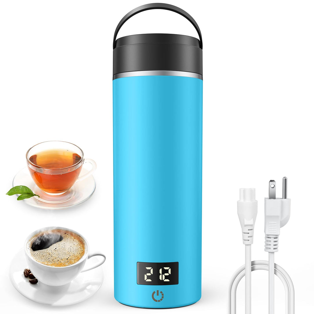 AIRMSEN Wasserkocher Klein mit 6 Temperatureinstellung, 500ml Mini Elektrischer Wasserkocher mit SUS